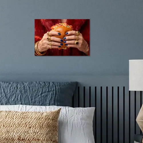 Broodje - Bontjas - Goud poster papier klein -sfeer2