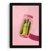 Augurken - Pot - Schaduw - Roze fotolijst zwart zonder passe partout klein -3d