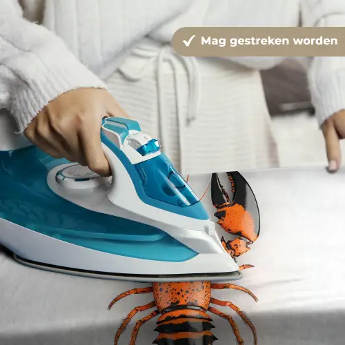 Kreeft - Zwart - Oranje - Wit - Uniek Wandkleed katoen klein -sfeer9