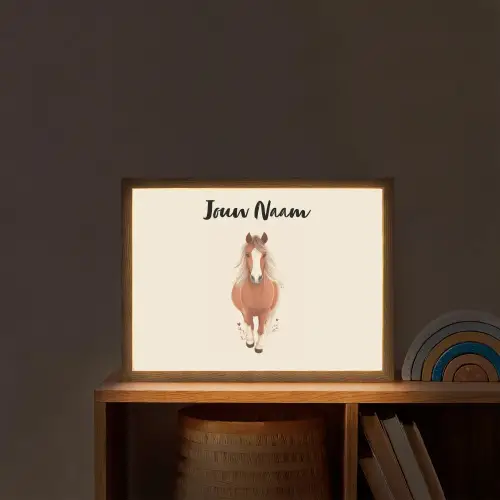 Paard - Galop - Bruin Light Box met batterij (Wandlamp kind) middel -sfeer1_kind