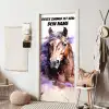 Künstlerisches Pferdeporträt im Aquarellstil mit personalisierbarem Namensfeld. deurposter klein -sfeer6