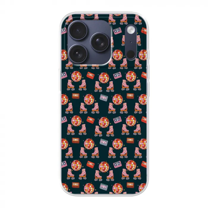 Rolschaatsen - Patroon - Disco Telefoonhoesje iPhone 17 Pro klein 878 -3d