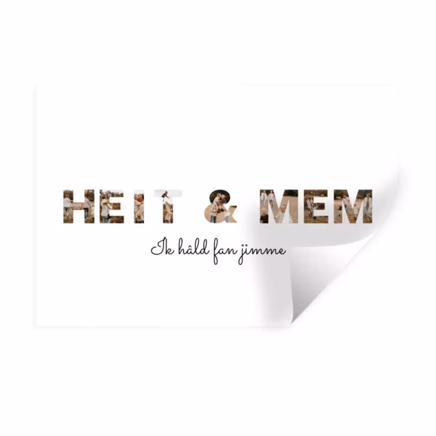 Gepersonaliseerde muursticker - Heit & Mem - Lettercollage