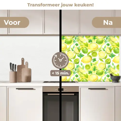 Citroen - Geel - Limoen - Groen keuken achterwand 2 middel 871 -voor-na2_NL
