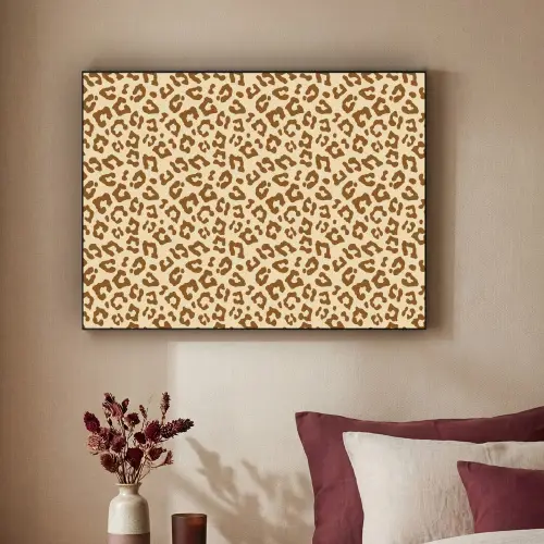 Luipaard - Bruin - Patroon Textielframe zwart klein 947 -sfeer1