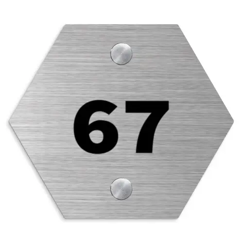 Metaal - Traditioneel Naambord Hexagon klein -3d
