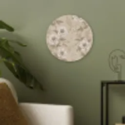 Bloemen - Patroon - Beige Akoestische PET Vilt - Rond klein -sfeer2