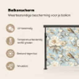 Botanisch - Zangvogel - Blauw Balkonbeschermer Duitsland klein 596 -specs_NL