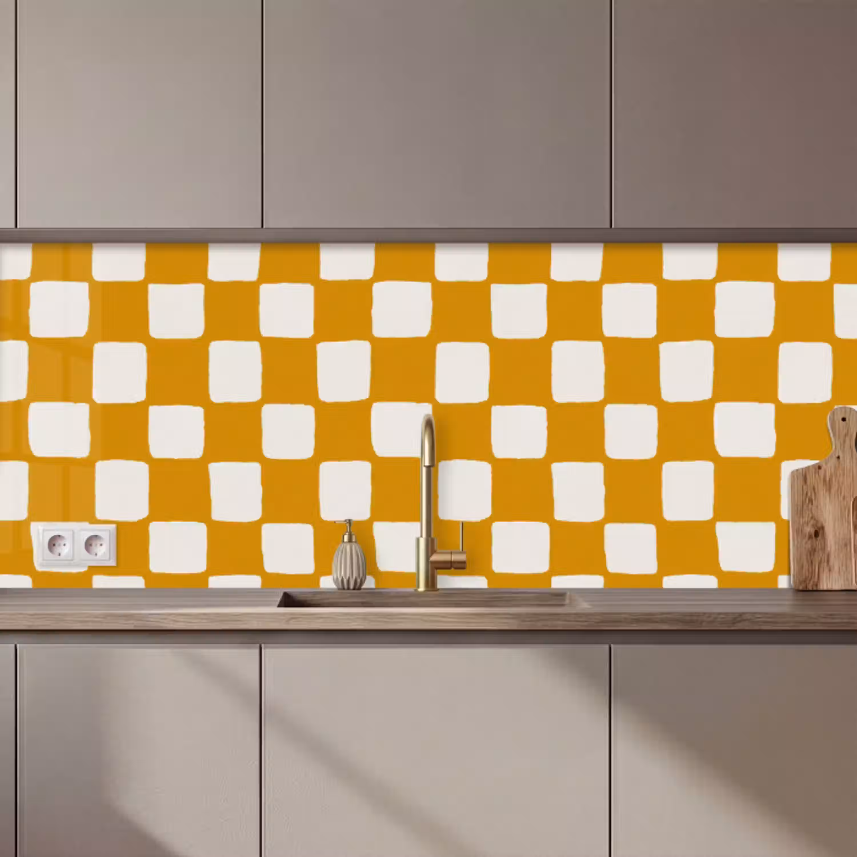 Grafisch - Patroon - Oker keuken achterwand 2 middel 871 zz_3dshopping