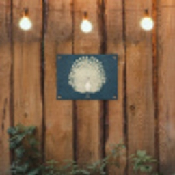 Vogel - Blauw - Vintage tuinposter los doek klein -sfeer1