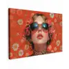 Vrouw - Kleurrijk - Dierenprint - Bloemen canvas 2cm klein -z3d