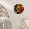 Vrouw - Sinaasappel - Bessen - Oranje Wandcirkel kunststof plaat 5mm dik klein -sfeer5