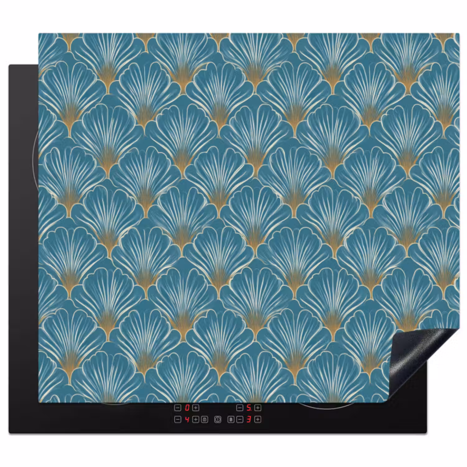 Inductie beschermer - Symmetrisch - Patroon - Blauw