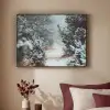 Bos - Winter - Bomen - Natuur - Pad - Sneeuw Textielframe - compleet frame klein -sfeer1
