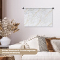 Wit - Marmer - Goud - Luxueus Wandkleed katoen klein 269 -tsfeer1_DE
