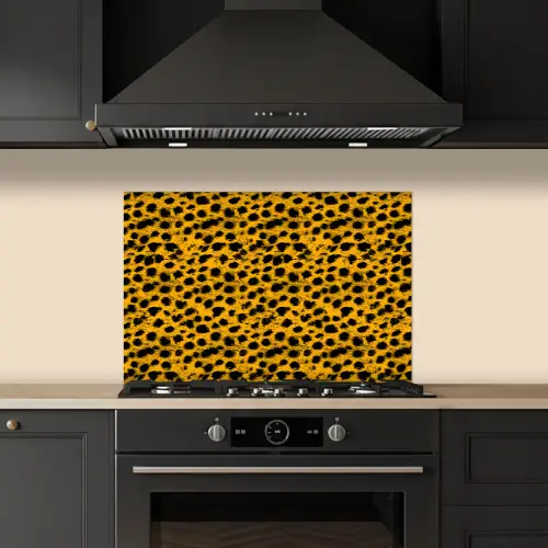 Vlekken - Oranje - Luipaard keuken achterwand spatscherm klein 900 -sfeer1