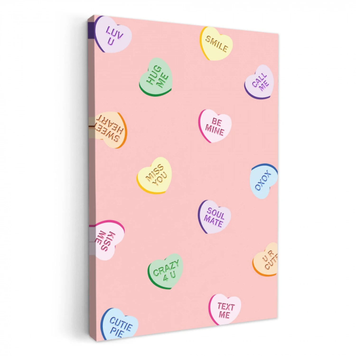 Hart - Snoep - Pastel - Tekst KitchenYeah - Keuken - Canvas klein -3d