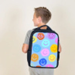 Vrolijk patroon van smileys Rugzak - Zwart middel -sfeer2
