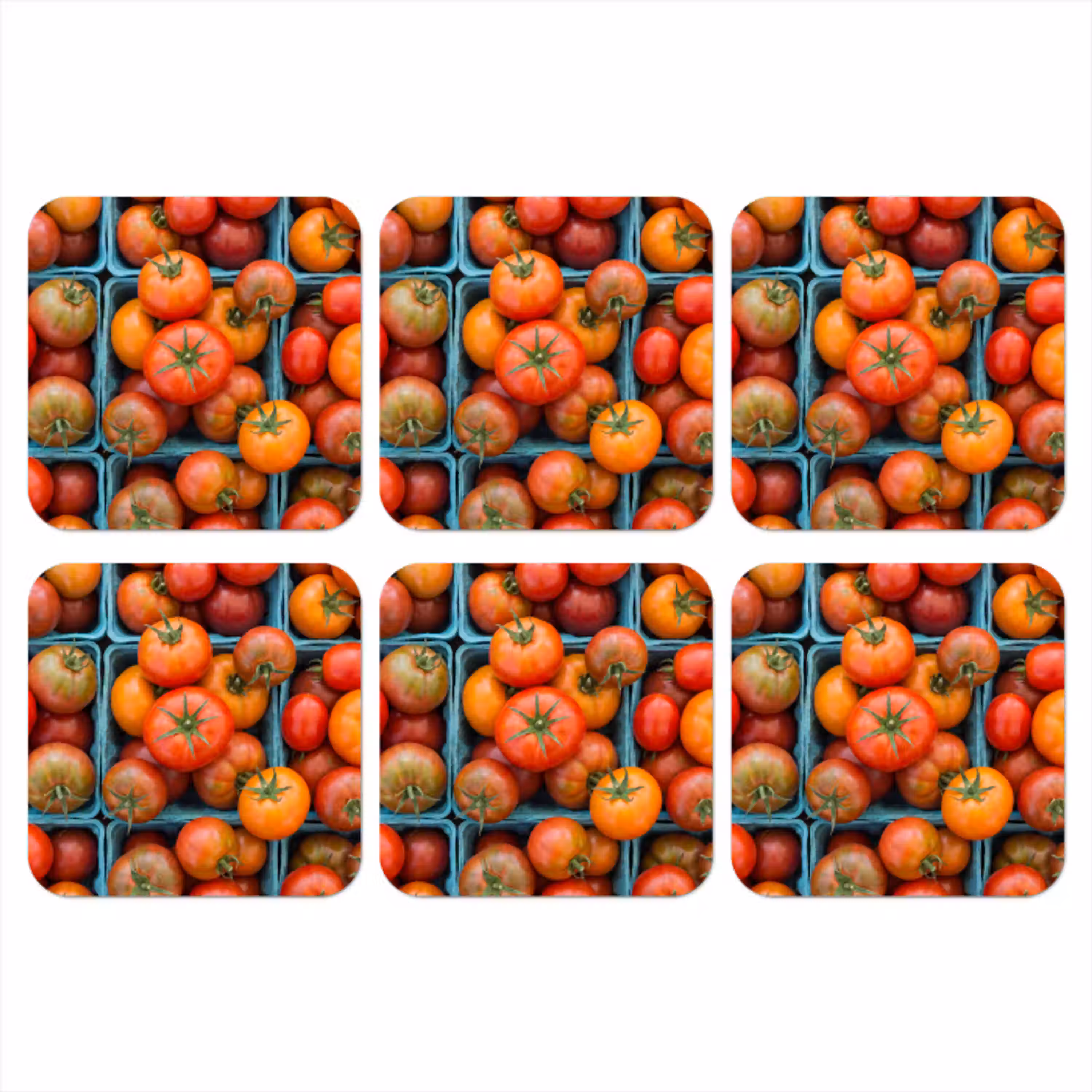 Tomaten - Eten - Kleurrijk onderzetter kurk middel -3d