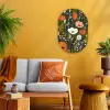 Bloemen - Illustratie - Groen Wandcirkel Ovaal Forex klein -sfeer4