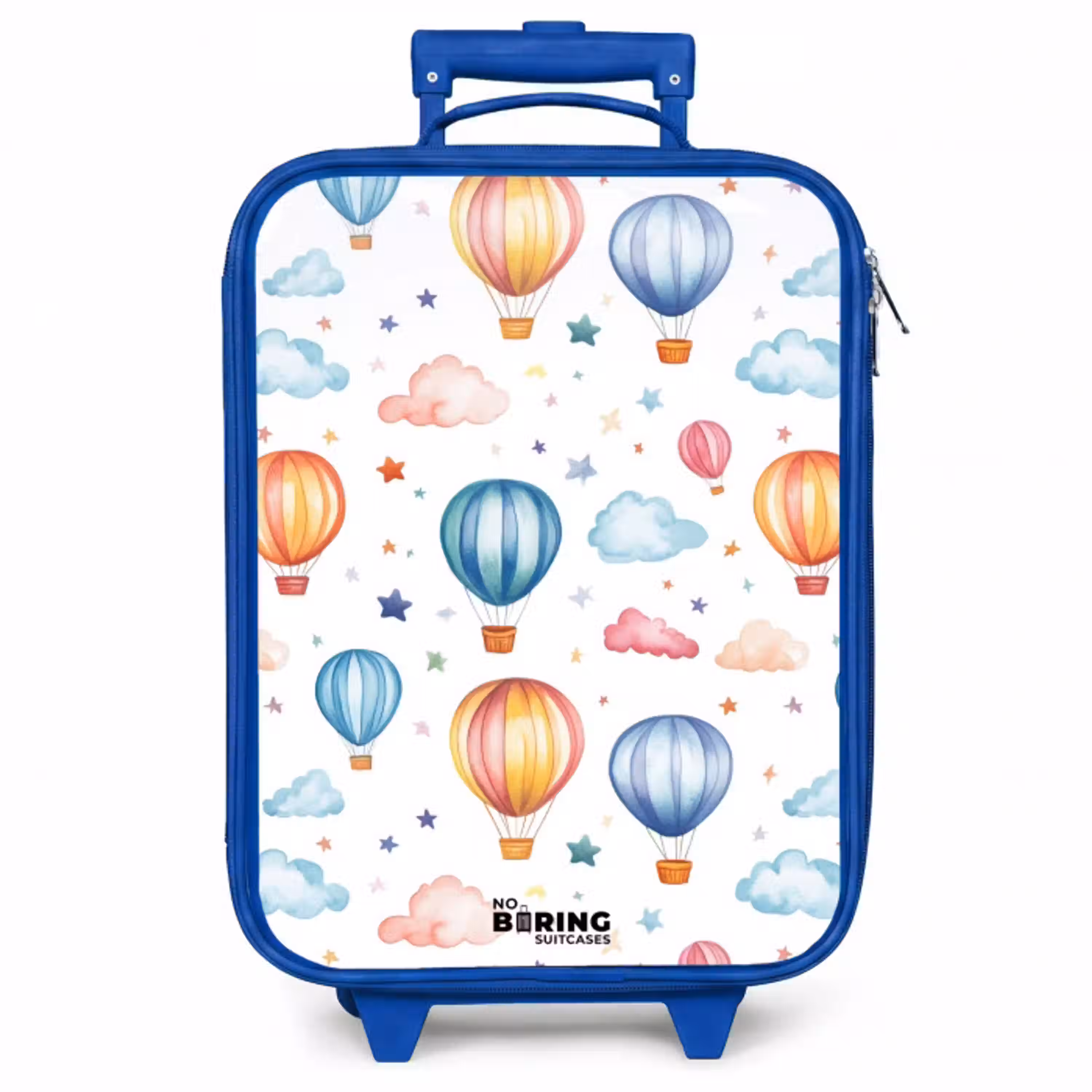 Gekleurde luchtballonnen met sterren en wolken Kinderkoffer - Blauw klein -zzz_website3d