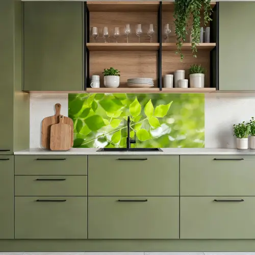 Natuur - Lente - Groen - Bladeren keuken achterwand 2 middel -sfeer3