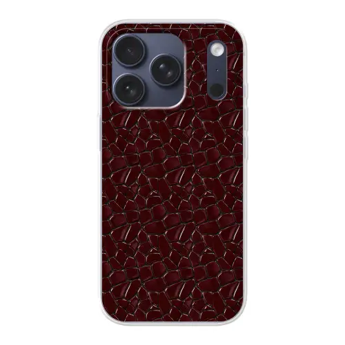 Mozaïek - Tegel - Bordeauxrood Telefoonhoesje iPhone 17 Pro klein 878 -3d