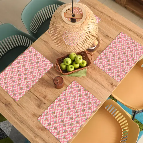 Roze - Retro - Patroon - Geblokt Placemat vinyl groot 368 -zzsfeer5_Kitchenyeah-website