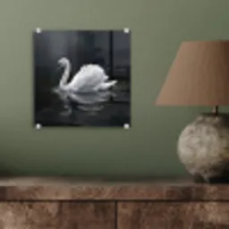 Zwaan - Water - Natuur - Realistisch - Wit plexiglas 5mm klein -sfeer3