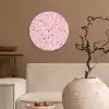 Terrazzo -  Patroon - Kleurrijk - Roze Wandcirkel plexiglas klein 852 -sfeer1
