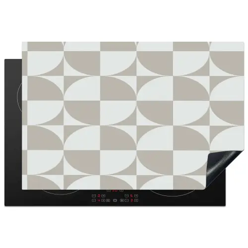Lichtgrijs - Wit - Vierkant - Rond Inductie beschermer vinyl 3mm klein 276 -3d