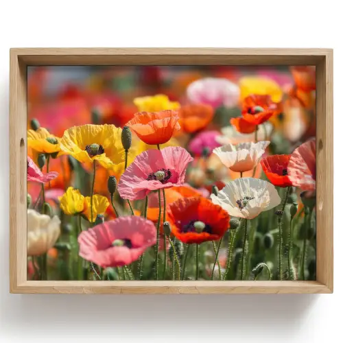 Bloemenveld - Klaprozen - Kleurrijk Dienblad Rechthoek middel -z3d_shopping