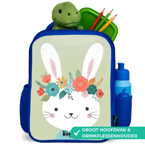 Hippie haas Kinderrugzak - Blauw middel -inhoud_NL