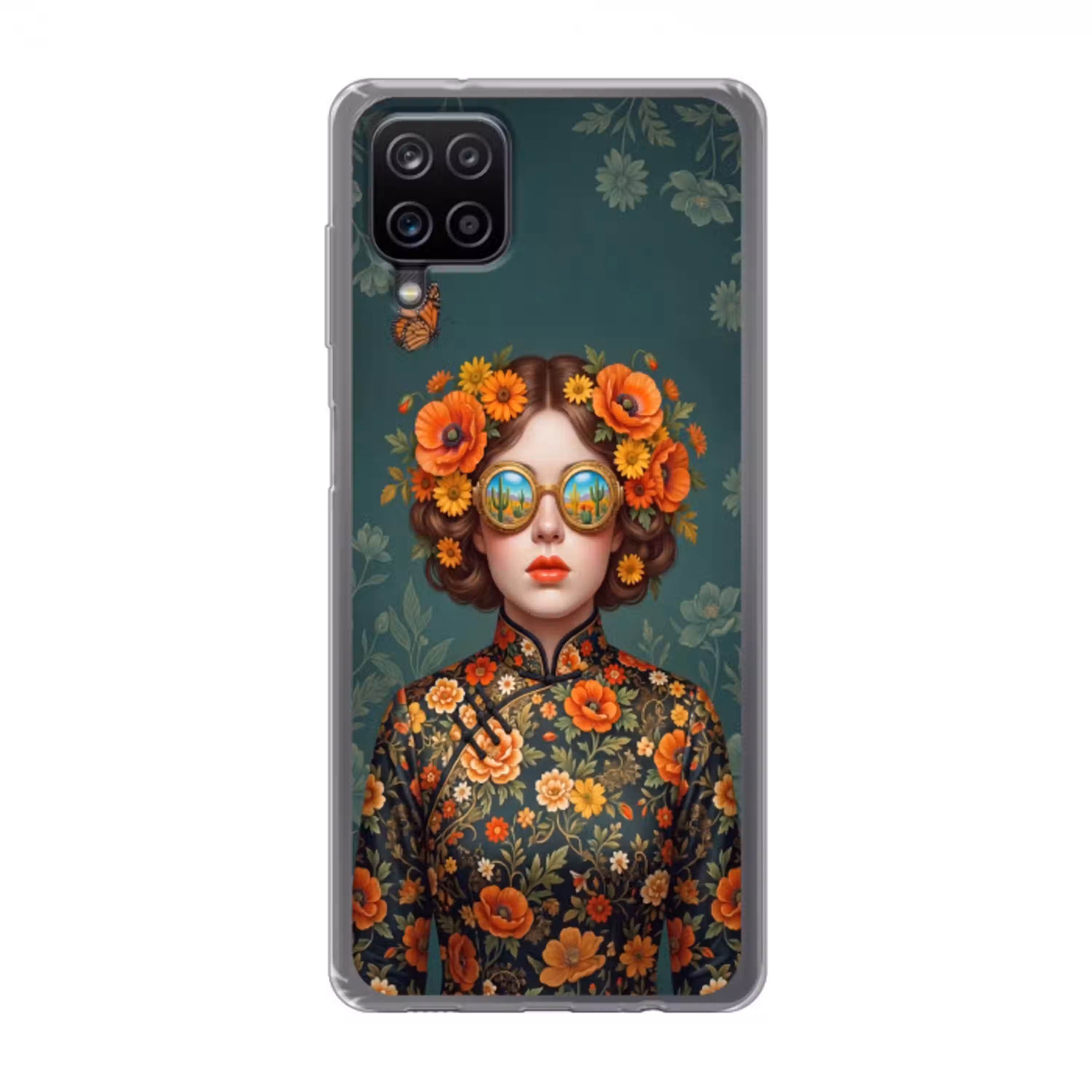 Portret - Vrouw - Kleurrijk - Expressief Telefoonhoesje Samsung Galaxy A12 klein -3d