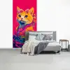 Kat - Kimono - Bloemen - Roze fotobehang vinyl groot -slaapkamer
