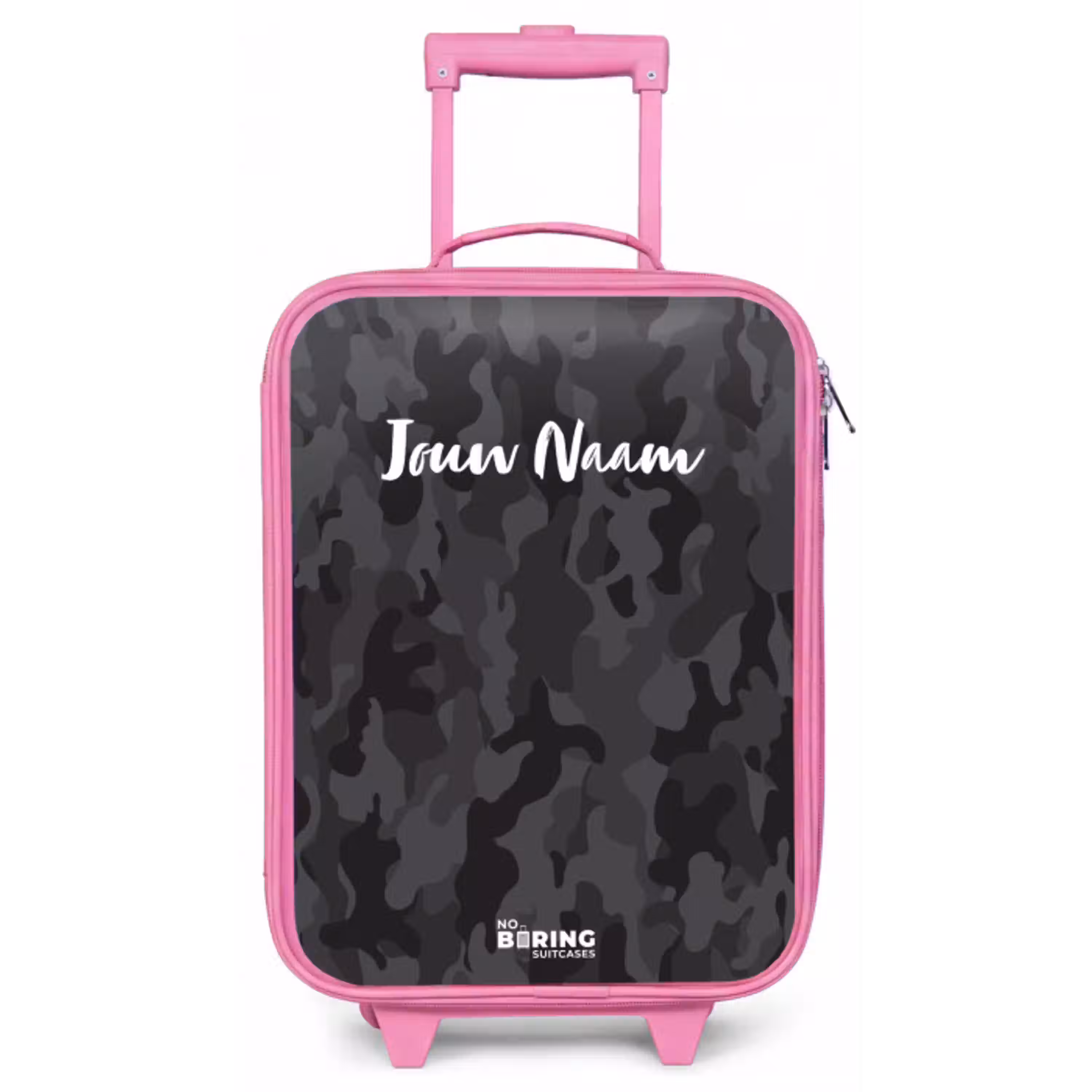 Groene camouflage print Kinderkoffer - Roze klein -zz3dotto
