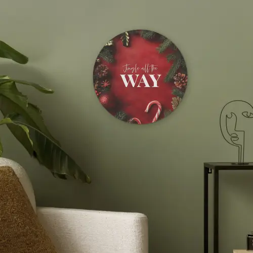 Kerst - Quote - Rood - Kerstballen Akoestische PET Vilt - Rond klein -sfeer2