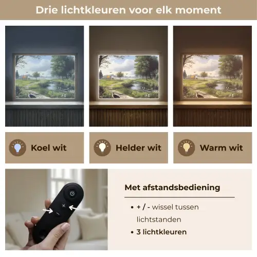 Zandpad - Groen landschap - Water Light Box met batterij (Wandlamp) middel -USP_lichtkleurNL