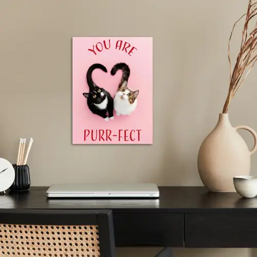 Kat - Hart - Tekst - Valentijn poster papier klein -sfeer1