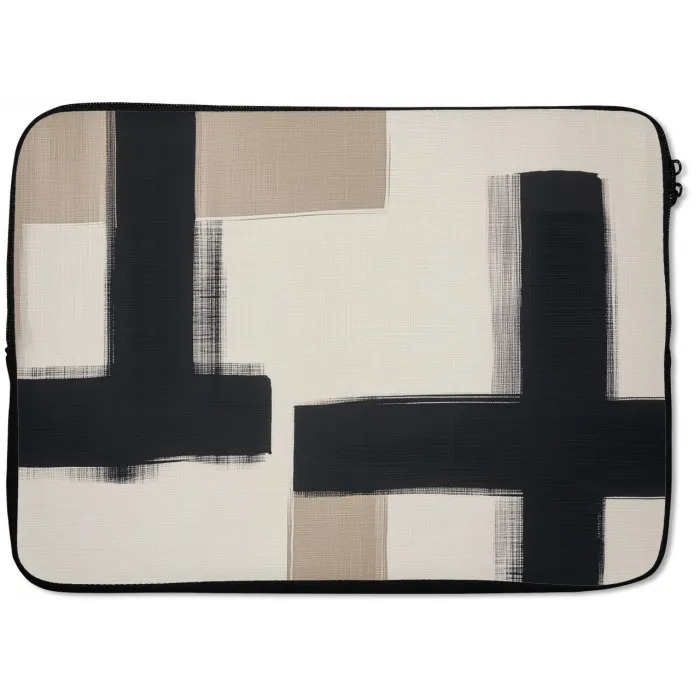 Zwart - Abstract - Japandi laptophoes neopreen klein -zkaufland3dotto