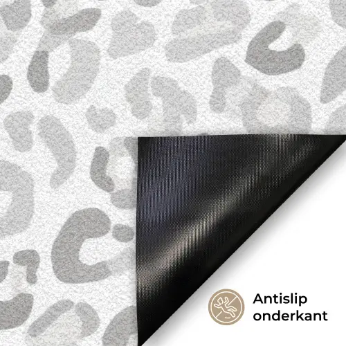 Luipaard - Motief - Grijs Deurmat klein 898 -antislip_NL