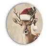Kerst - Hert - Gewei - Rood Akoestische PET Vilt - Rond klein -3d