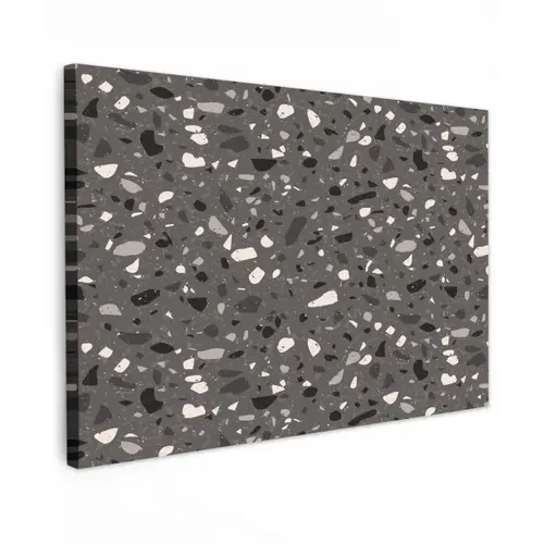 Terrazzo -  Patroon - Grijs Tuinposter op houten frame 2 cm dik klein 845 -3d