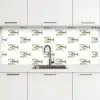 Kreeften - Groen - Patroon keuken achterwand 2 middel -3d