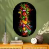 Groente - Eten - Kruiden - Graffiti - Koken Wandcirkel Ovaal Glas middel -sfeer2