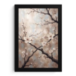 Bloesem - Takken - Schilderij - Beige - Serene fotolijst zwart zonder passe partout klein -3d