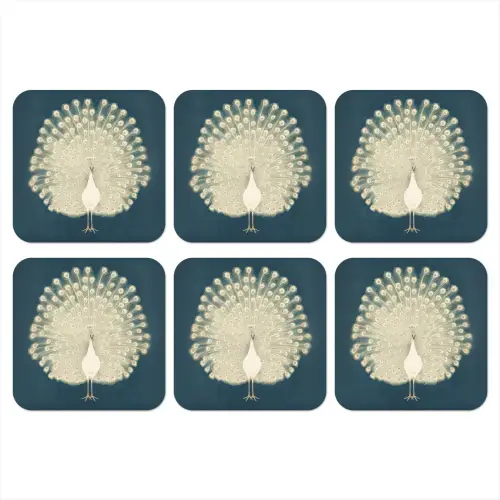 Vogel - Blauw - Vintage onderzetter kurk middel -3d
