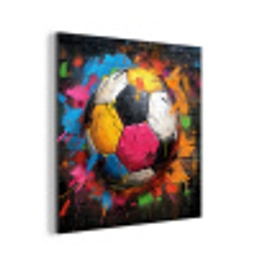 Graffiti - Voetbal - Muur - Street art - Sport aluminium wit klein -3d