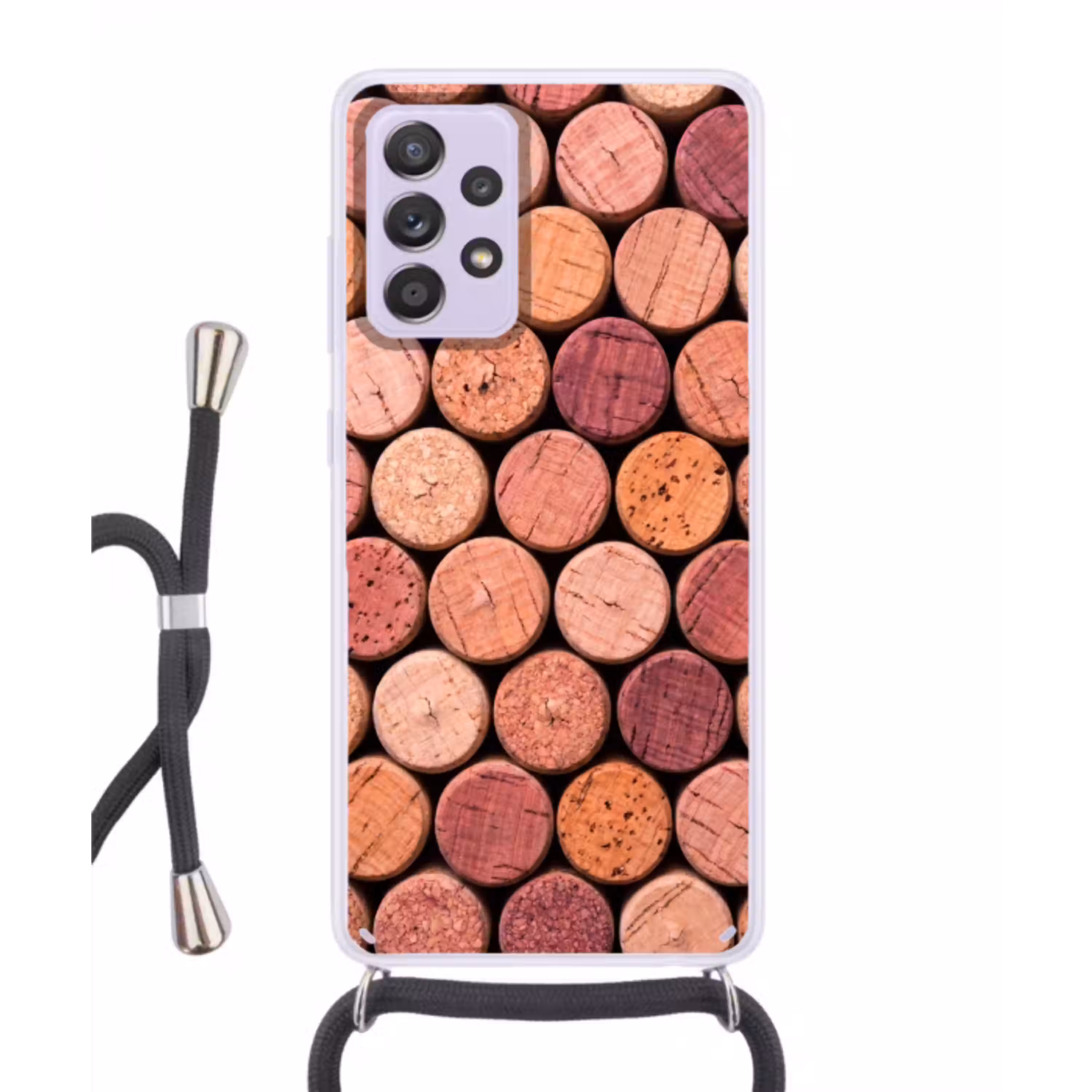 Kurk - Patroon - Abstract - Modern - Rood Hoesje Samsung Galaxy A52 5G met koord klein -3d