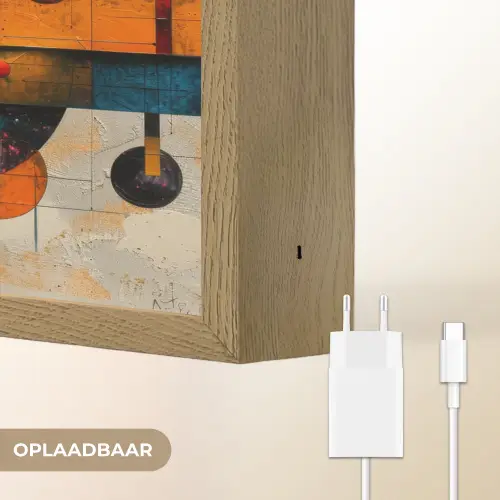 Kunst - Kleurrijk - Modern - Vormen Light Box met batterij (Wandlamp) middel -USP_websiteoplaadbaarNL